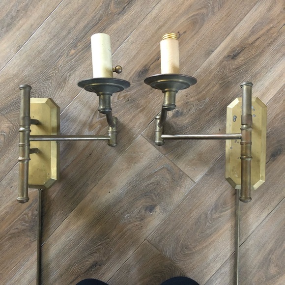 Vintage Solid Brass Swing-Arm Wall Lamps – Set of 2 - Chapman 1977 - Picture 2 of 12